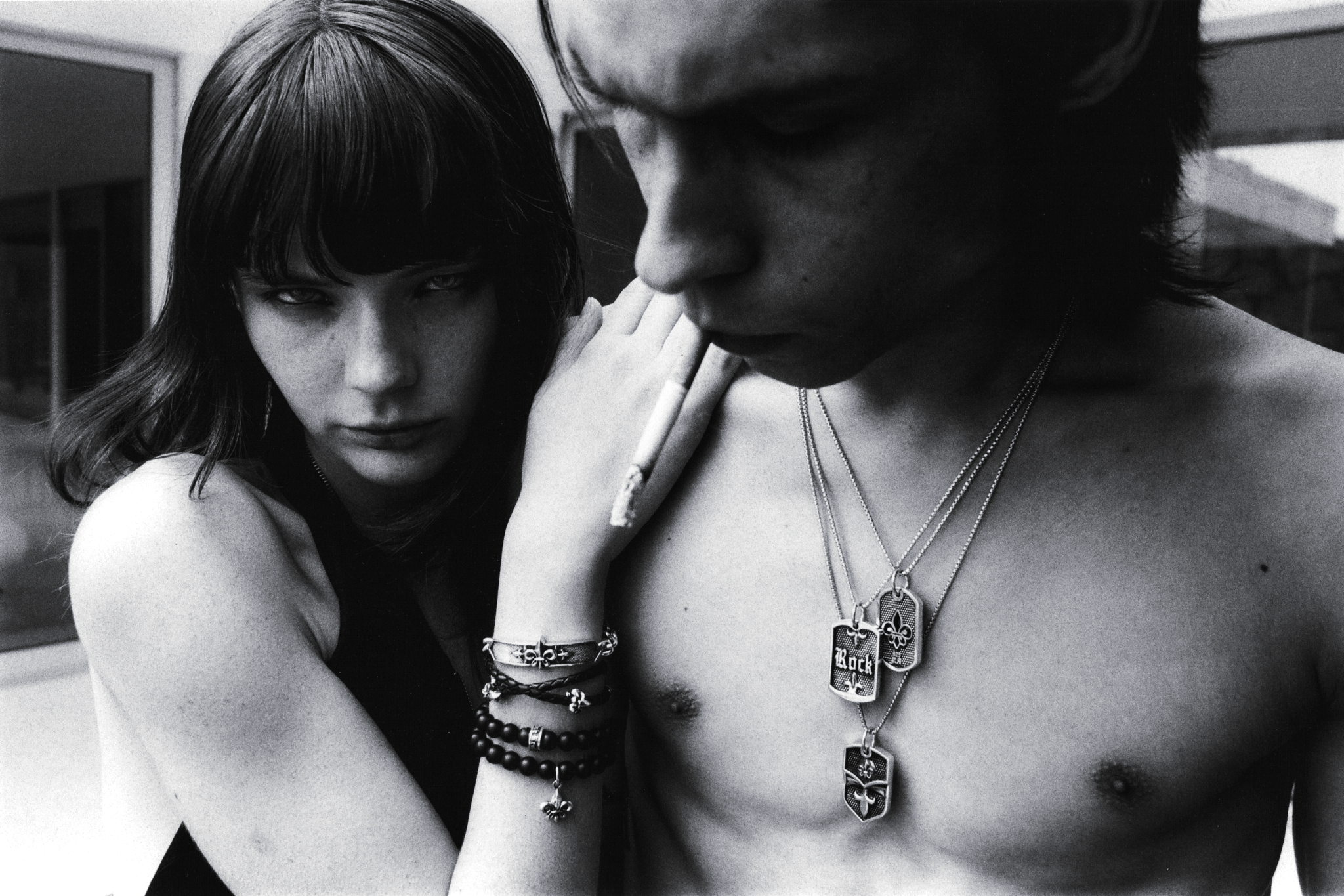 Matte Onyx Beaded Fleur De Lis Bracelet - Rock Revival®