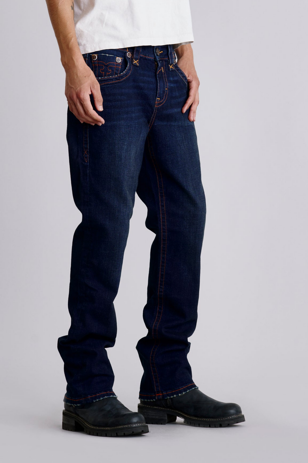 Clark Relaxed Straight in Dark/Orange