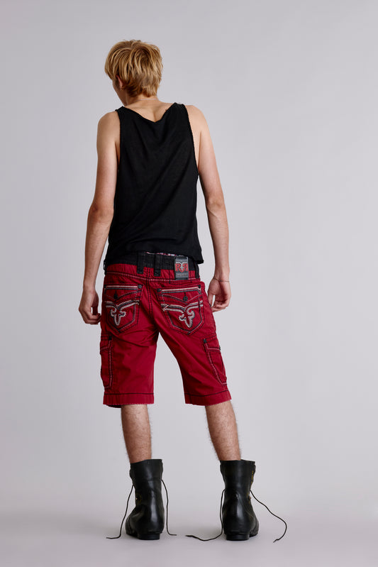 Red Cargo Shorts