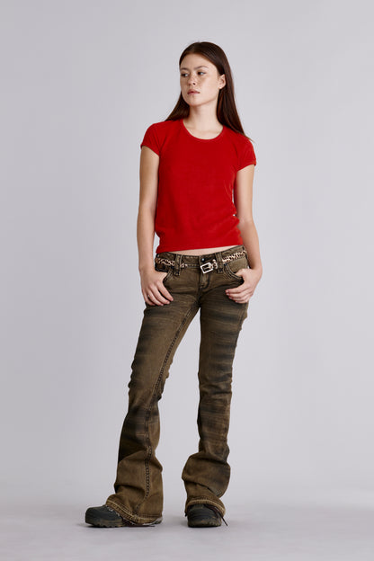 Alivia Low-Rise Flare Leg Jeans