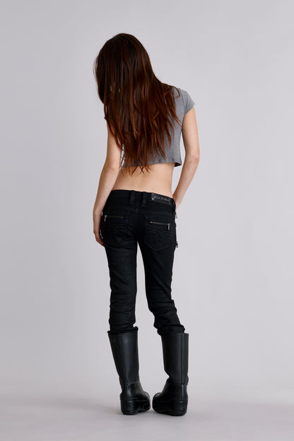 Kamil Super Low-Rise Moto Bootcut Jeans - Rock Revival®