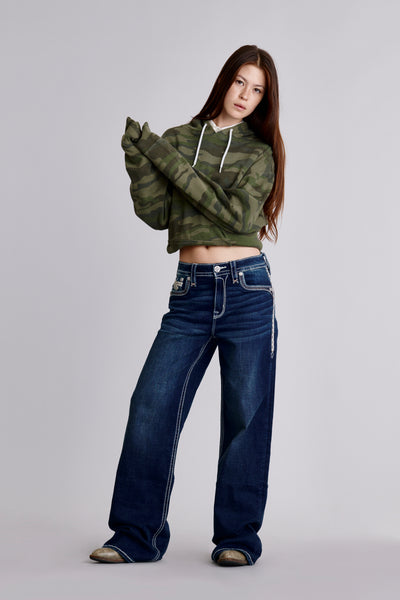 Rozelia High Rise Baggy Jeans | Dark Wash | Rock Revival