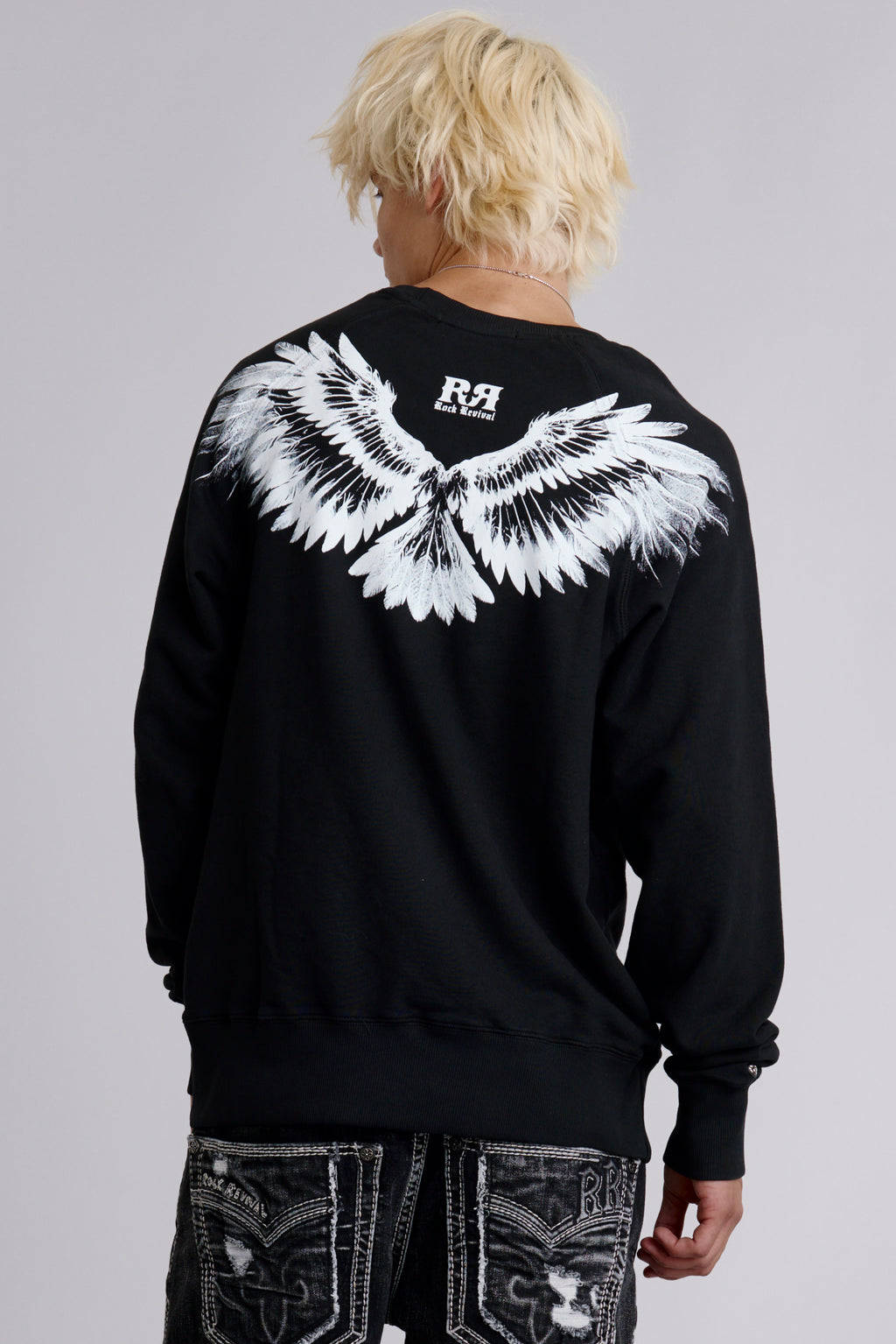 Soundwave Crewneck in Black - Rock Revival®