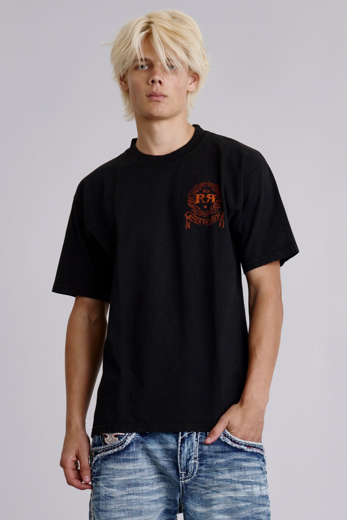 Inferno Emblem Tee in Black - Rock Revival®