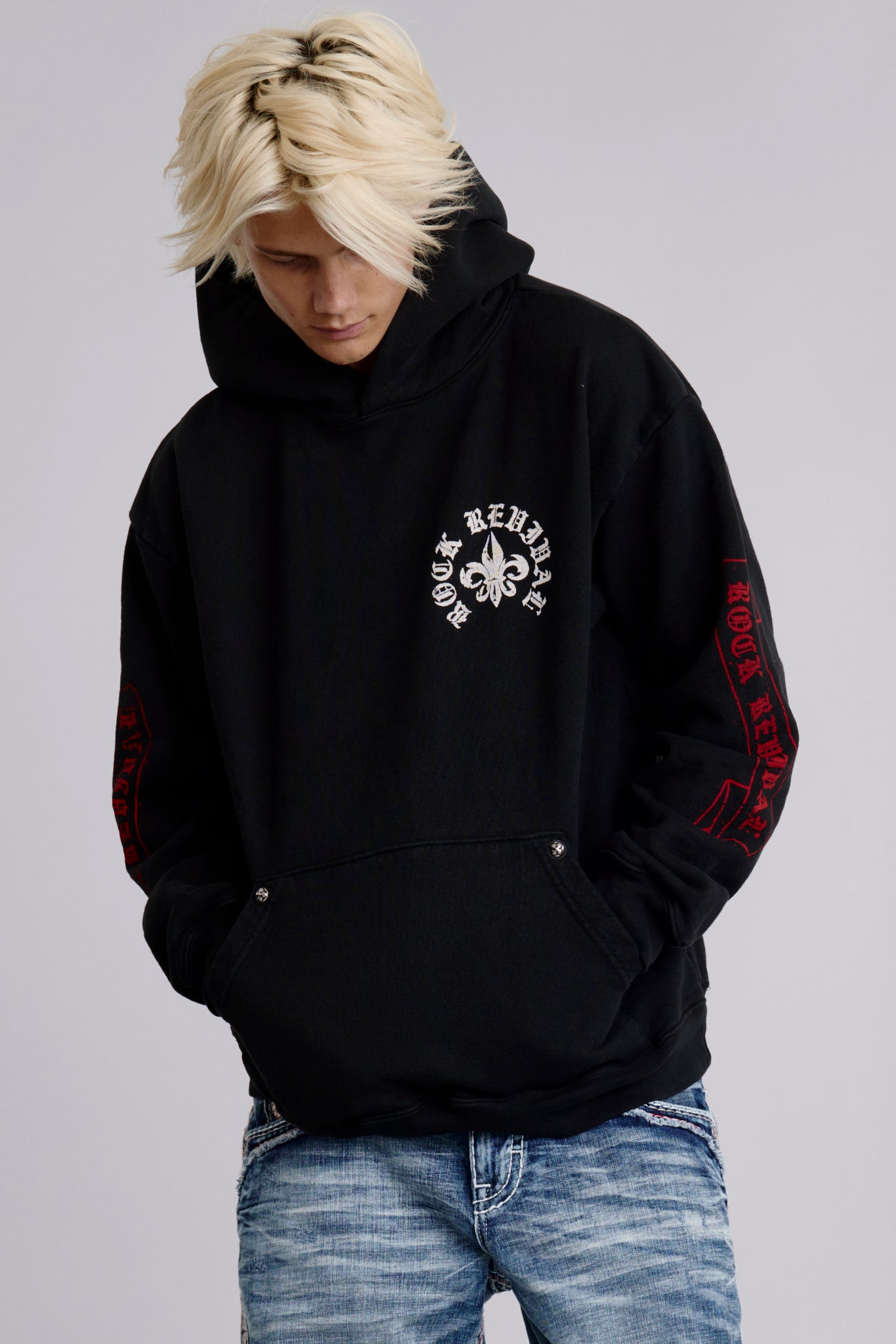 Infernal Fleur Hoodie in Black - Rock Revival®