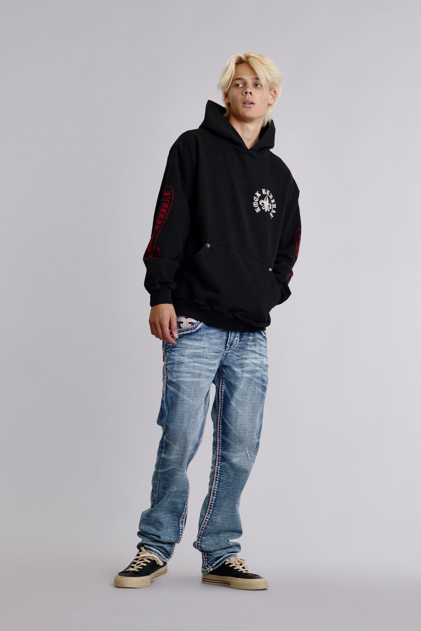 Infernal Fleur Hoodie in Black - Rock Revival®