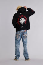 Infernal Fleur Hoodie in Black - Rock Revival®