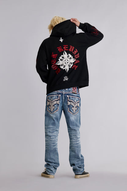 Infernal Fleur Hoodie in Black - Rock Revival®