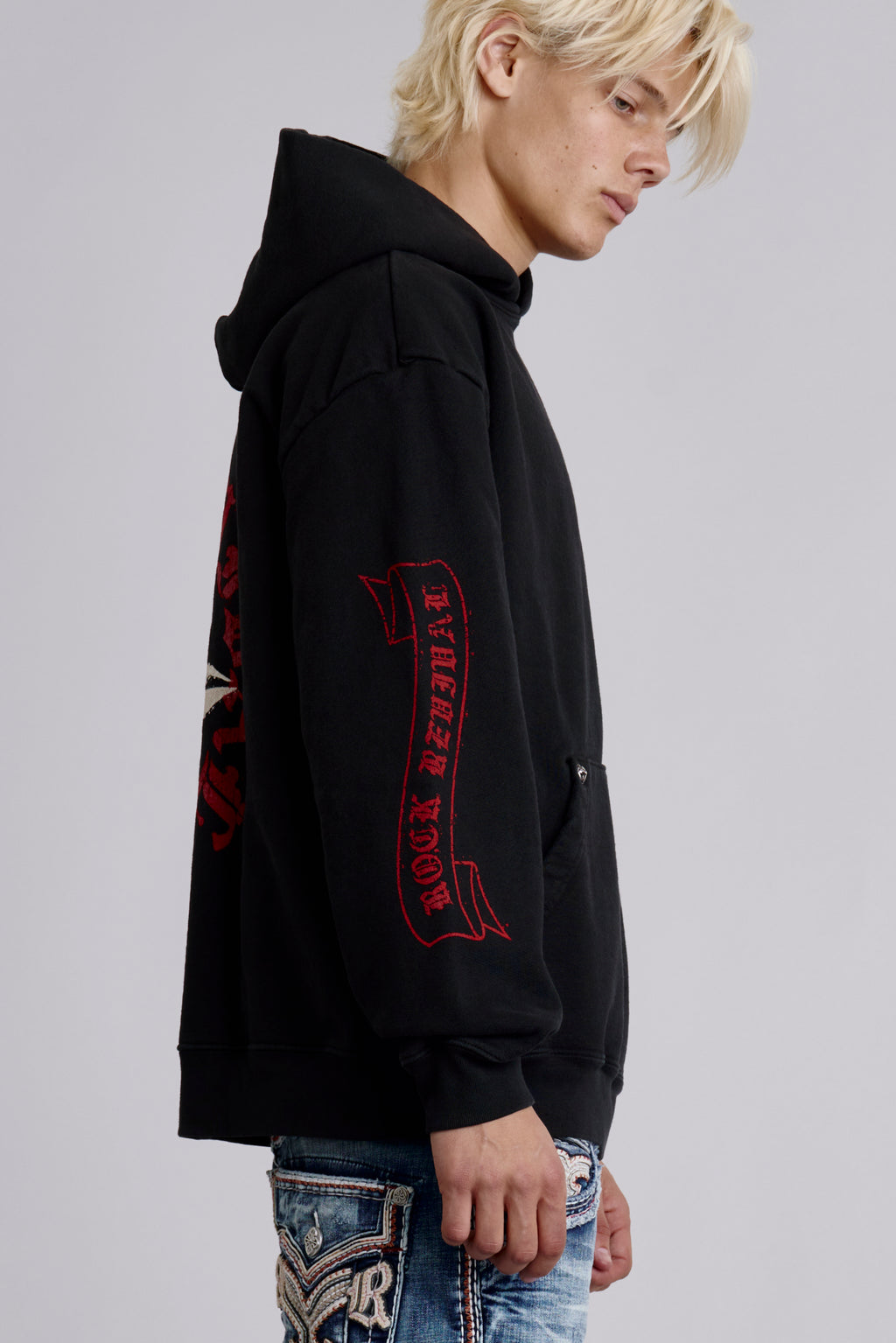 Infernal Fleur Hoodie in Black - Rock Revival®