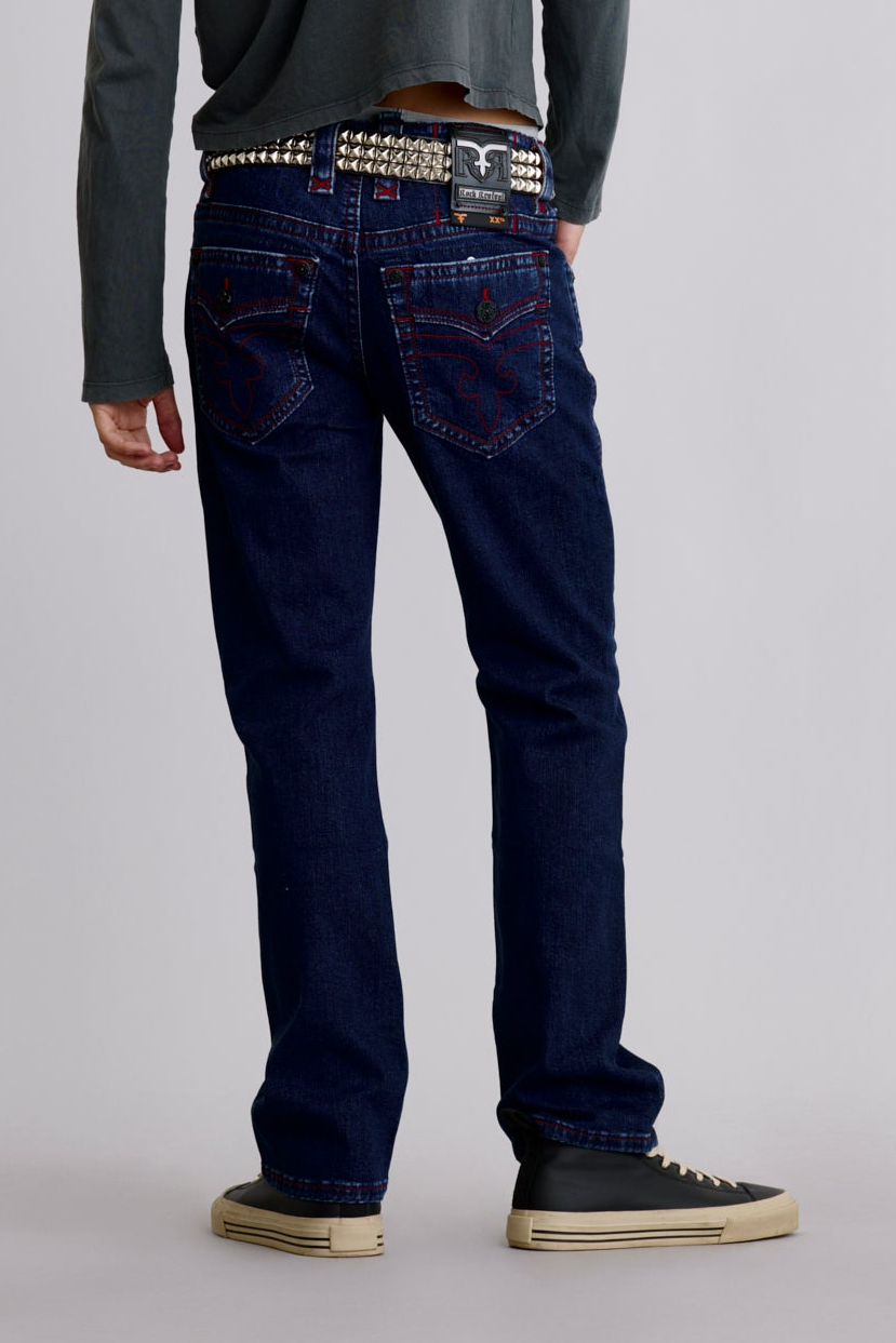 Clark Relaxed Straight in Dark/Red
