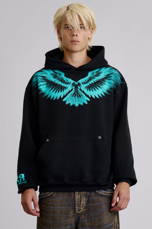 Infernal Wings Hoodie in Black - Rock Revival®