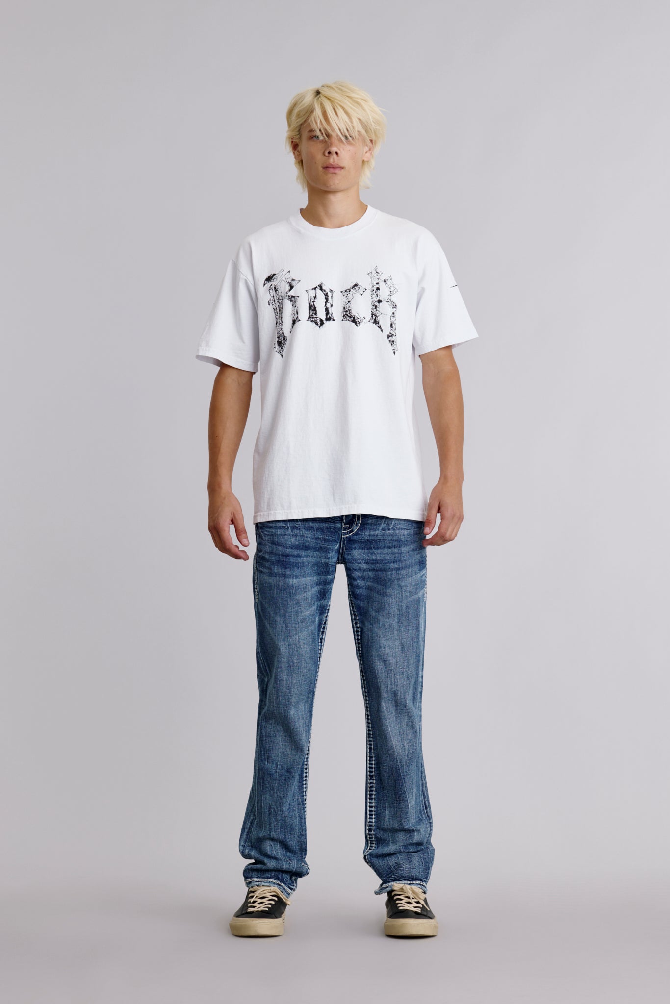 Rock Tee in White - Rock Revival®