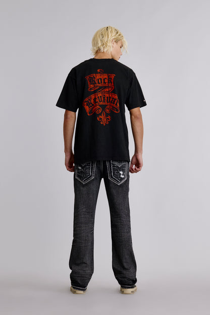 Rock Revival Crest Tee in Black - Rock Revival®