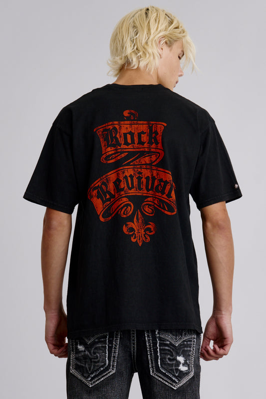 Rock Revival Crest Tee in Black - Rock Revival®