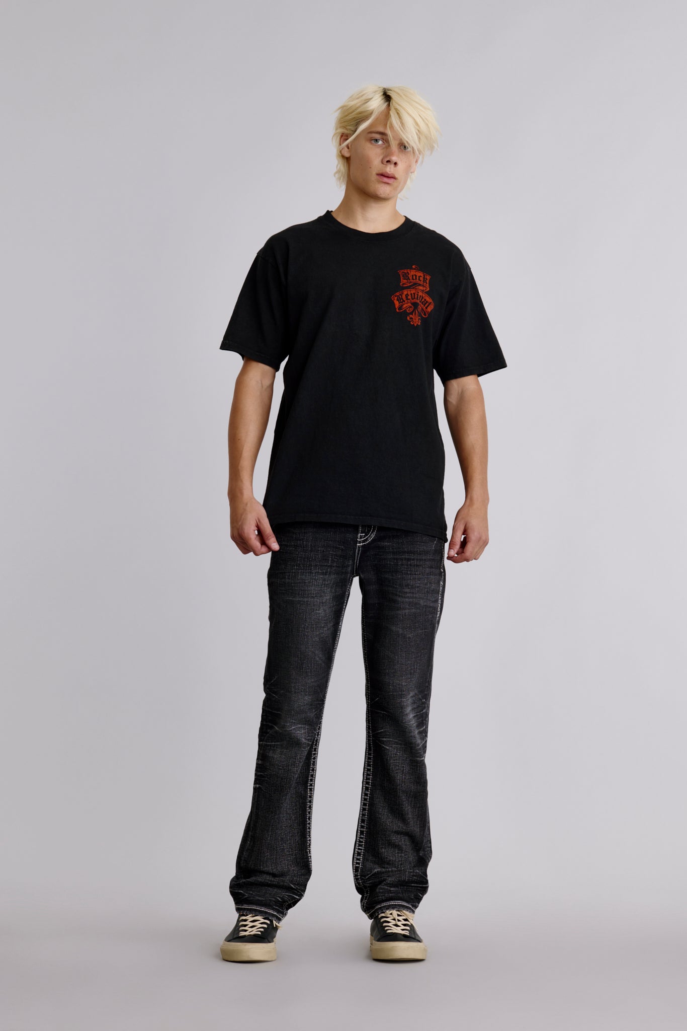 Rock Revival Crest Tee in Black - Rock Revival®