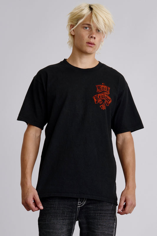 Rock Revival Crest Tee in Black - Rock Revival®