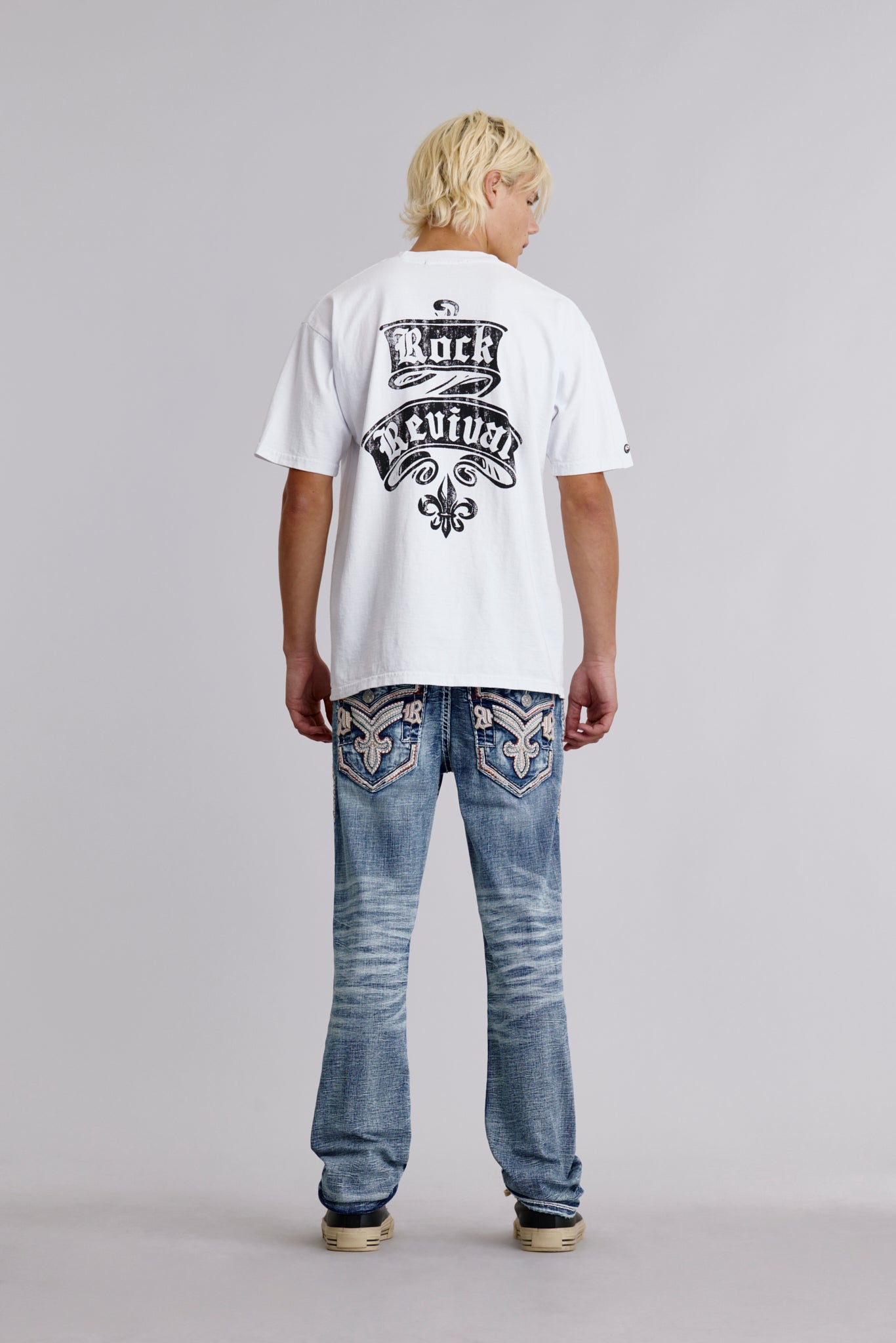 Rock Revival Crest Tee in White - Rock Revival®