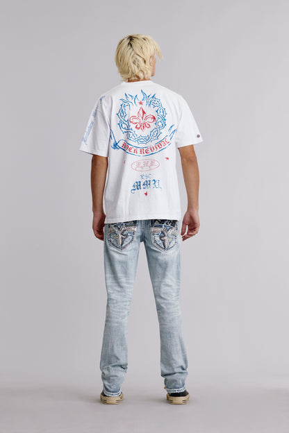 Infero Emblem Tee in White - Rock Revival®