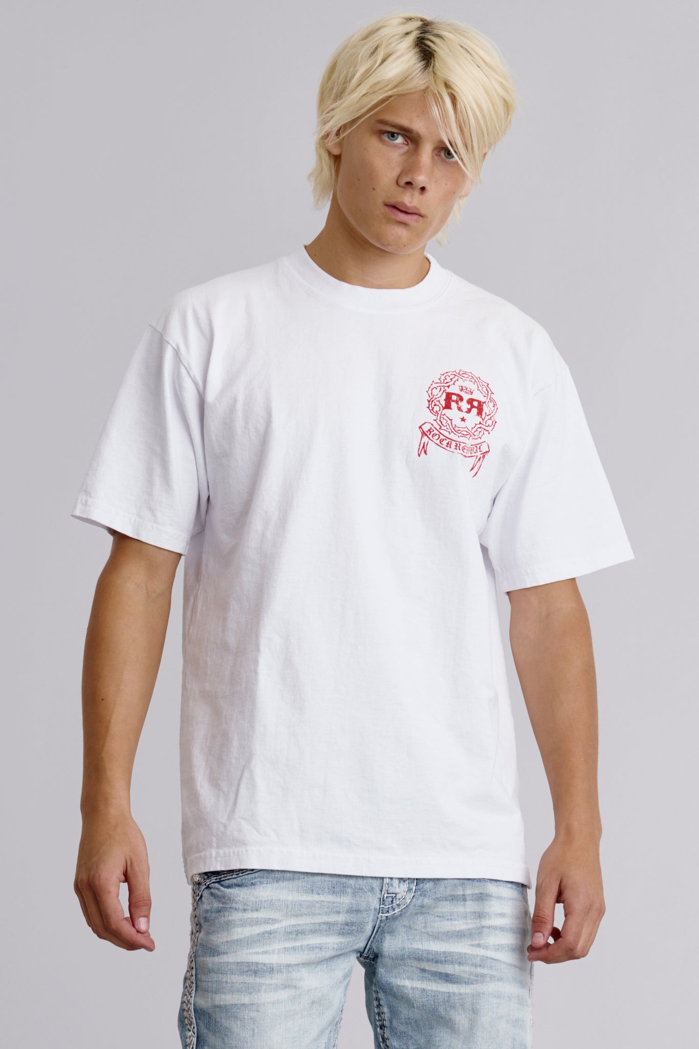 Infero Emblem Tee in White - Rock Revival®