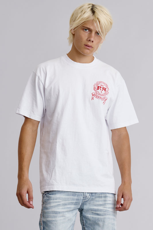 Infero Emblem Tee in White - Rock Revival®
