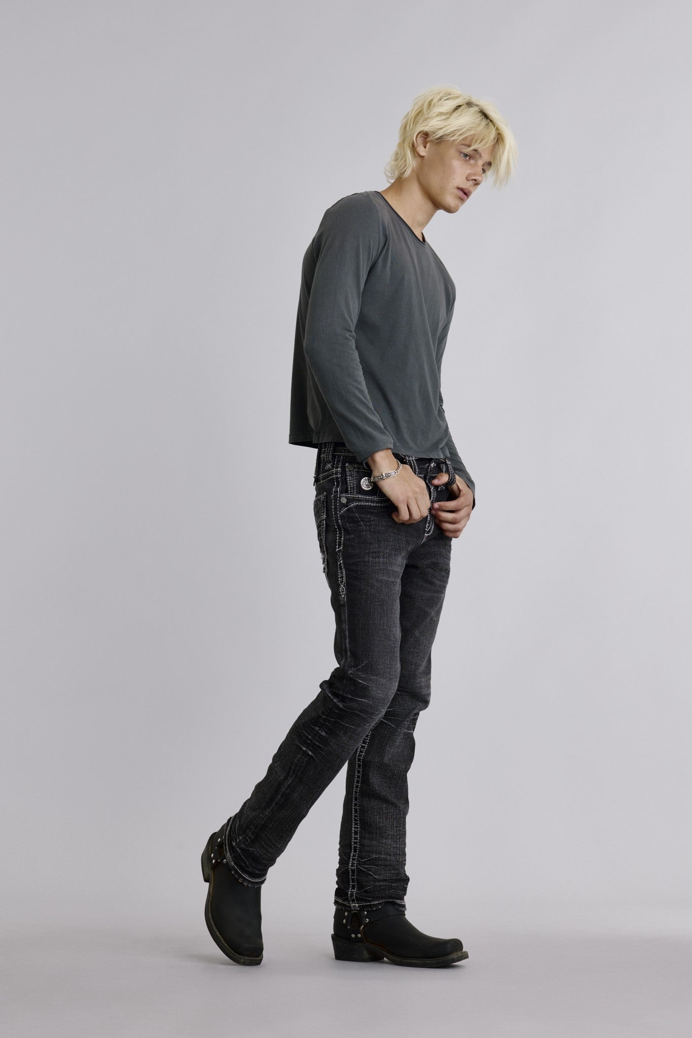 Rustin Relaxed Straight in Charcoal – Rock Revival®