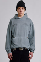 Broken Fleur Hoodie in LA Gray - Rock Revival®
