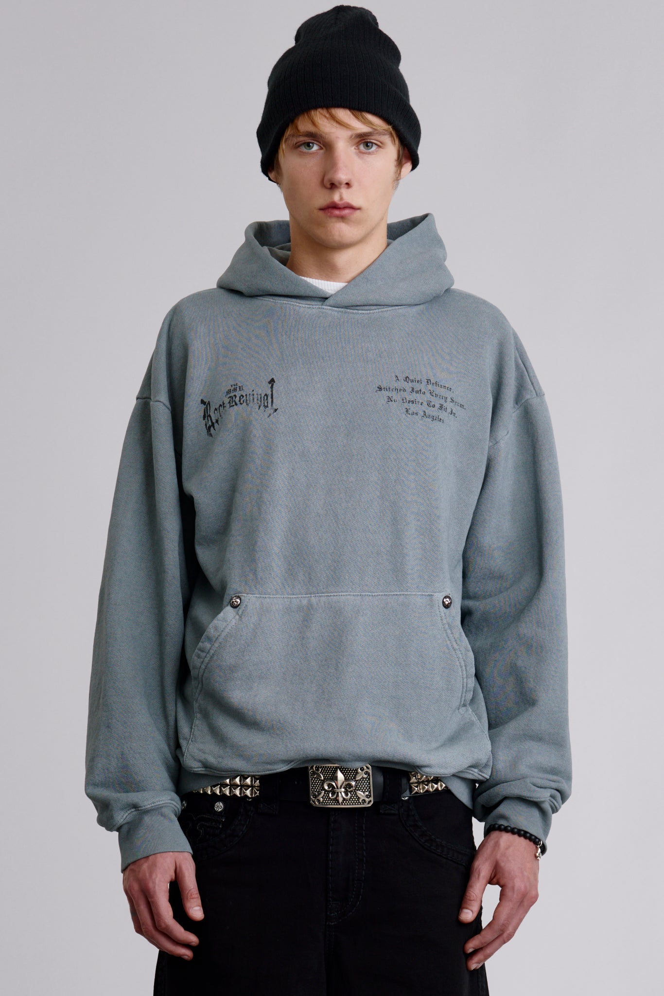 Broken Fleur Hoodie in LA Gray