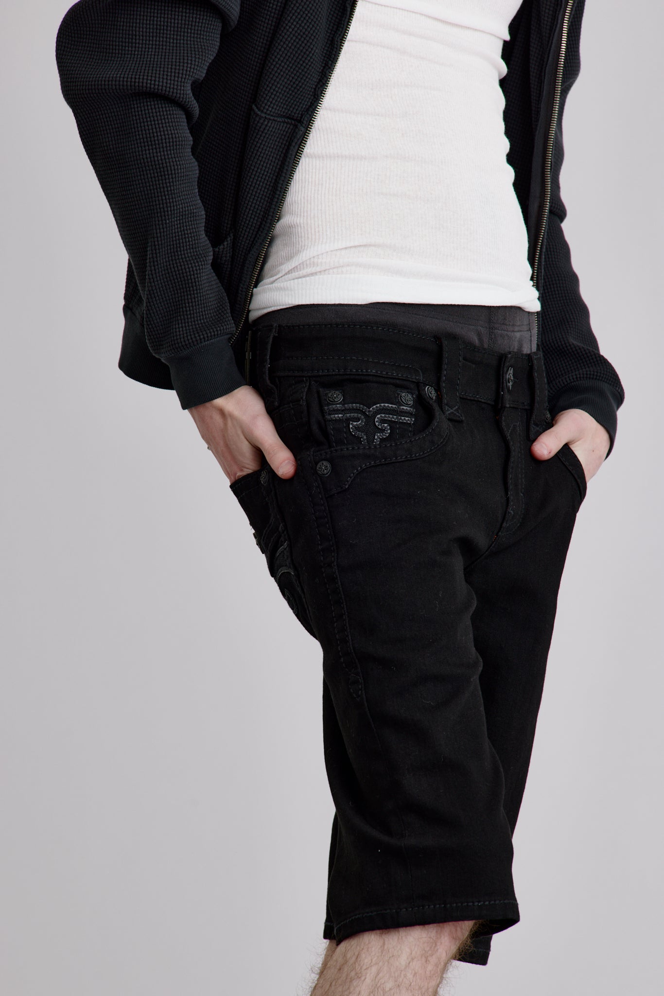 Arther Denim Shorts | Black Wash | Rock Revival