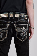 Ermias Straight Jeans In Black - Rock Revival®