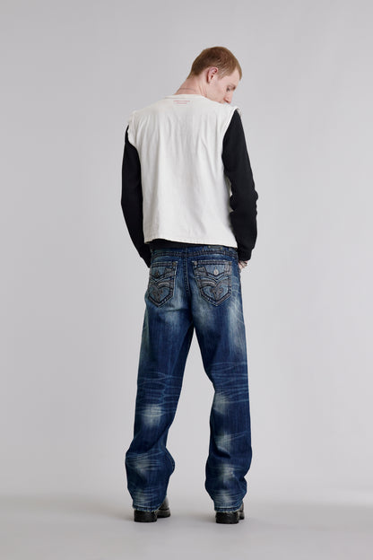 Milton Baggy 2 (Loose Fit) Jeans in Dark Blue - Rock Revival®