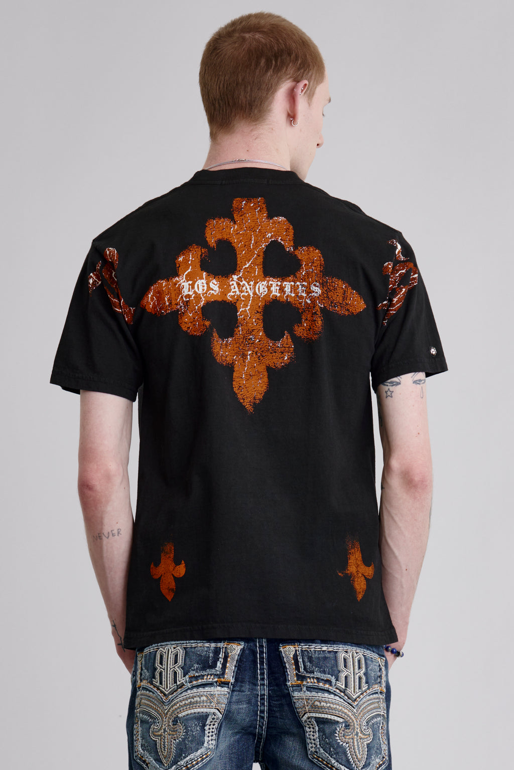 LA Cross Tee in Black - Rock Revival®