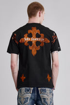 LA Cross Tee in Black - Rock Revival®