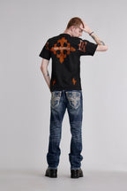 LA Cross Tee in Black - Rock Revival®