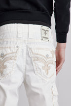 White Cargo Shorts - Rock Revival®