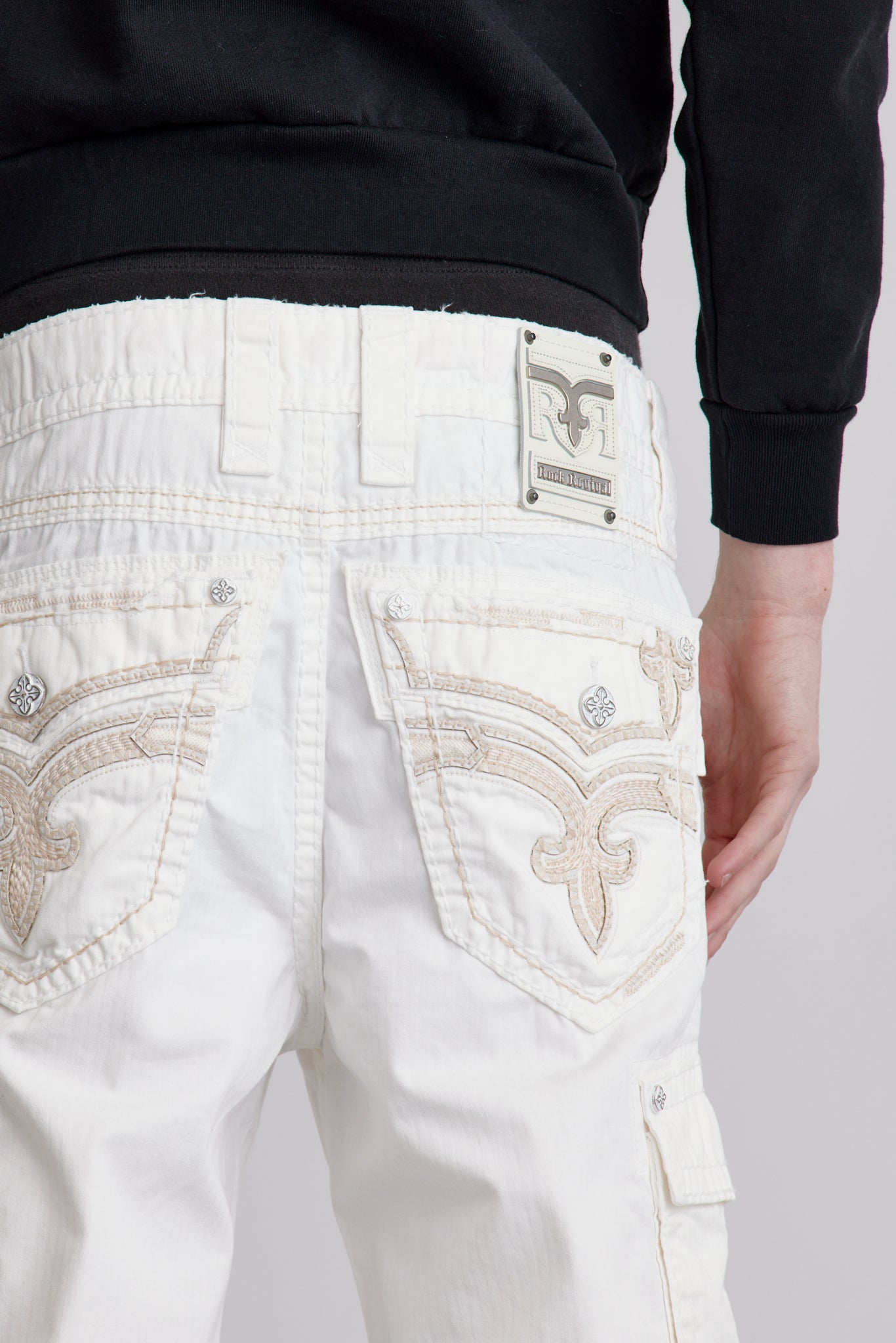 White Cargo Shorts - Rock Revival®