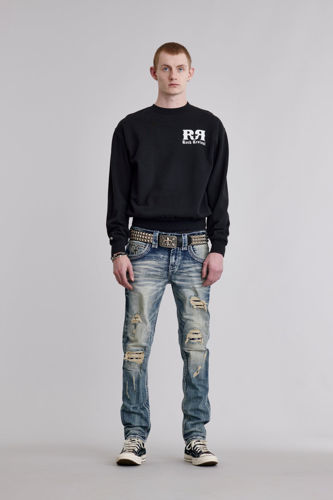 Hugo Crewneck Pullover Sweater - Rock Revival®