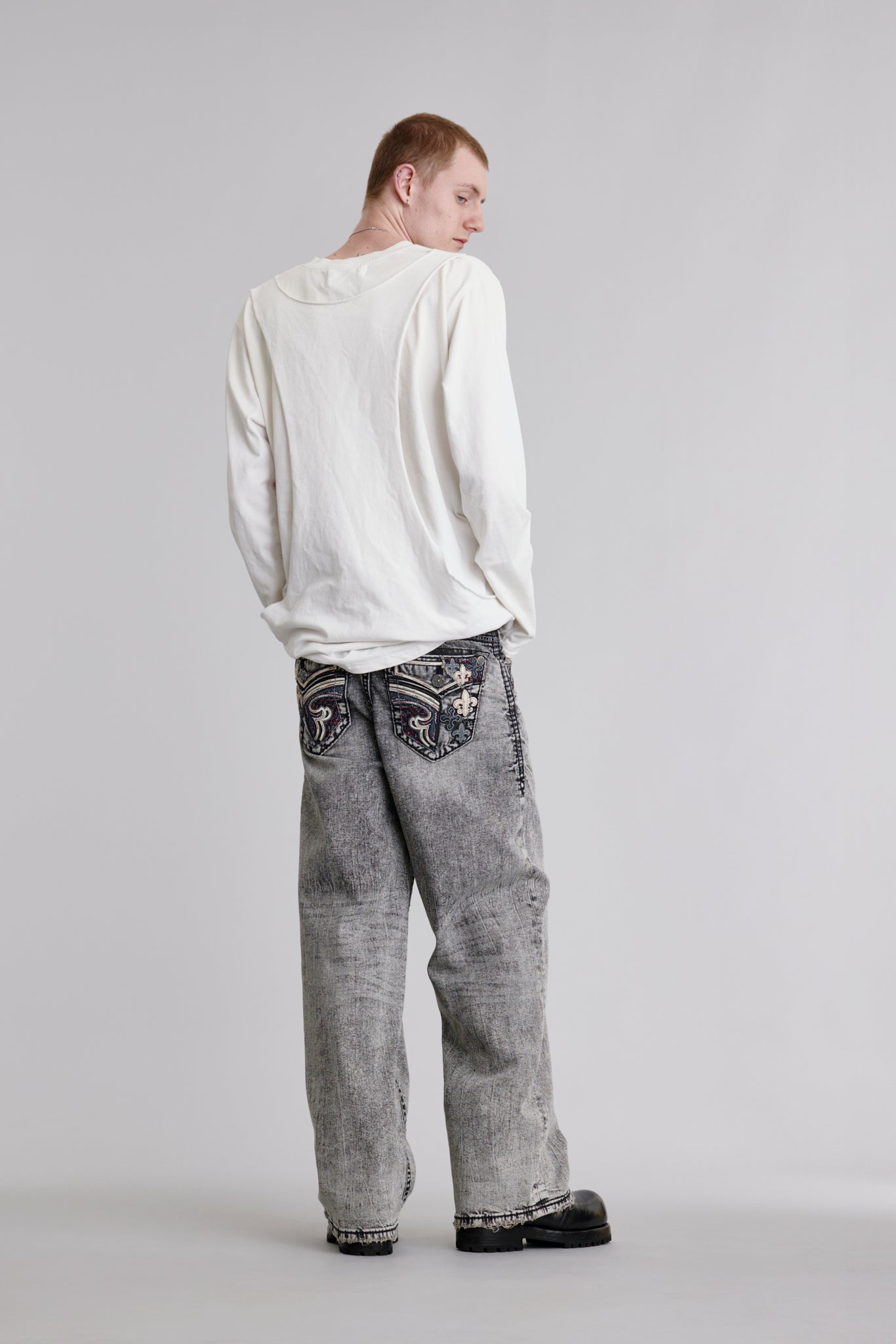 Thorne Baggy 3 Jeans | Gray Wash | Rock Revival – Rock Revival®