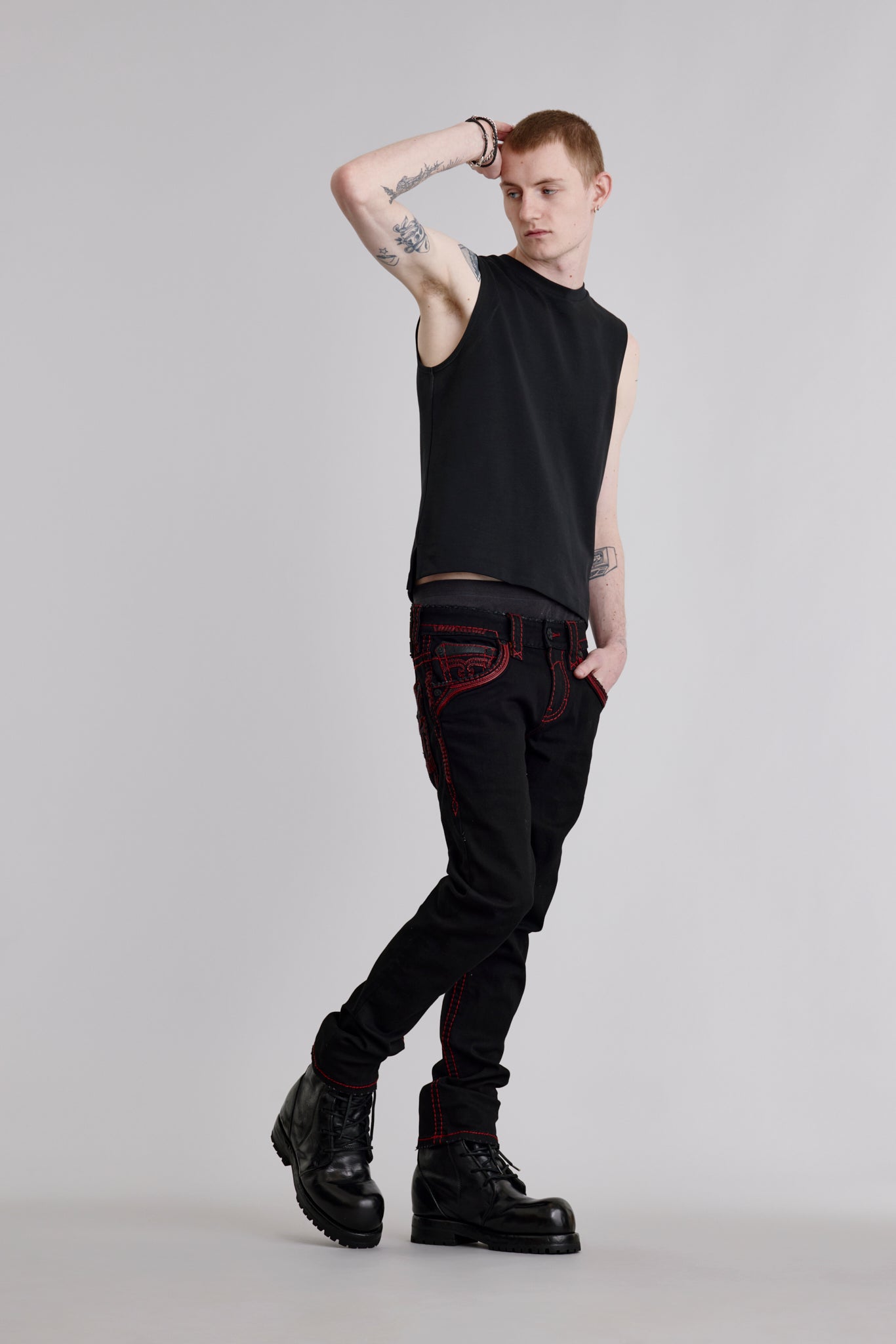 パンツ 00s affliction straight-leg jeans rock Zinfandel Alt Straight Jeans in Black