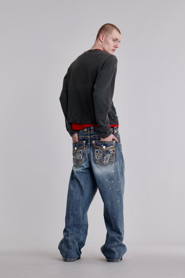 Adan Baggy 3 Jeans de lavado medio