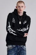 Inferno Crest Hoodie in Black - Rock Revival®