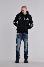 Inferno Crest Hoodie in Black - Rock Revival®