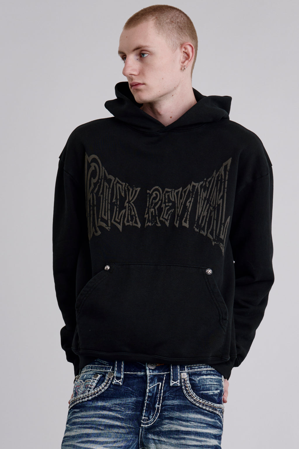 Soundwave Hoodie in Black - Rock Revival®
