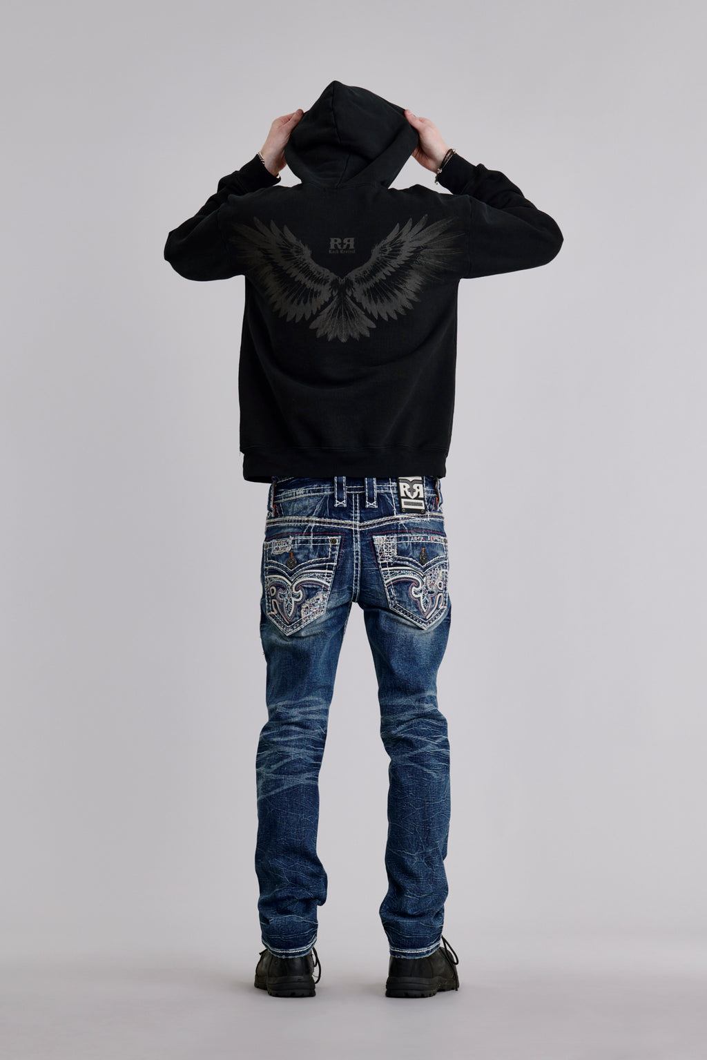 Soundwave Hoodie in Black - Rock Revival®