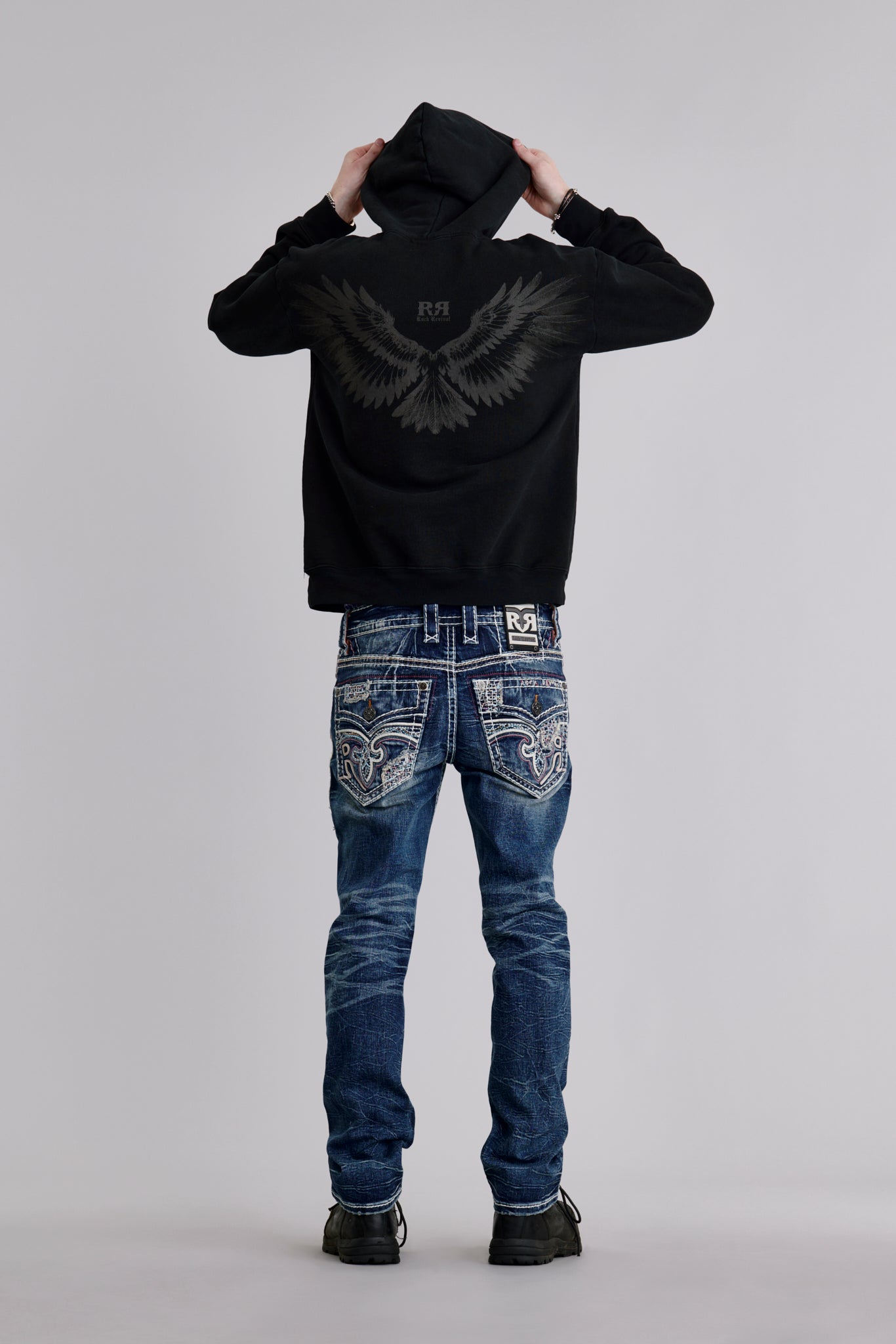 Soundwave Hoodie in Black - Rock Revival®