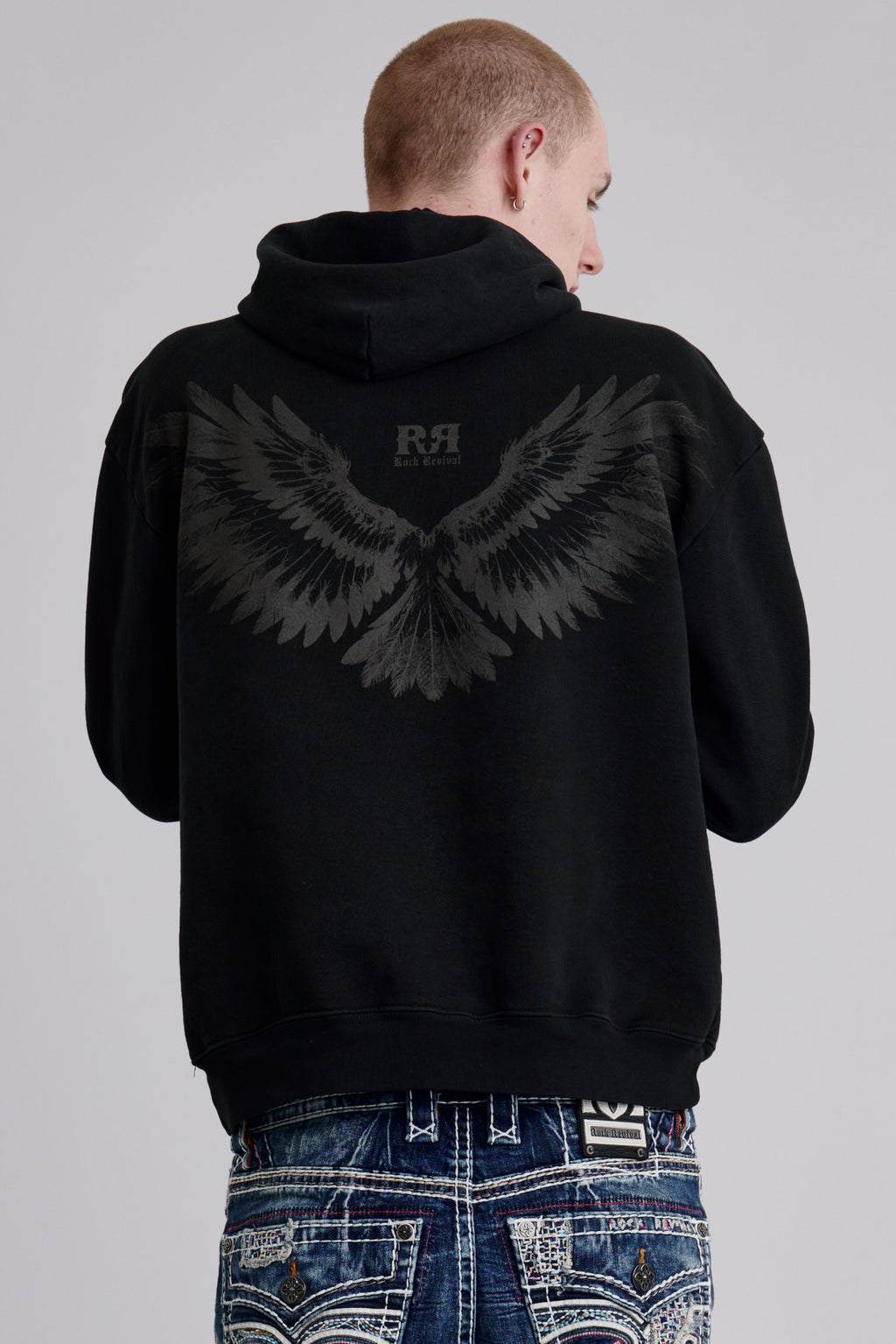 Soundwave Hoodie in Black - Rock Revival®