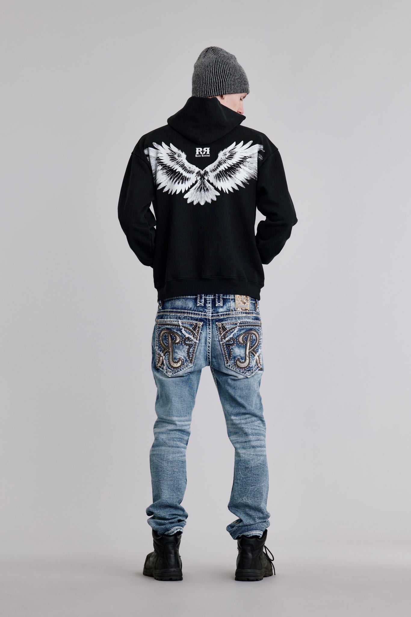 Soundwave Hoodie in Black - Rock Revival®