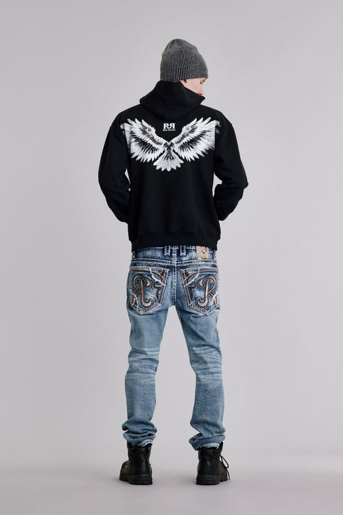 Soundwave Hoodie in Black - Rock Revival®