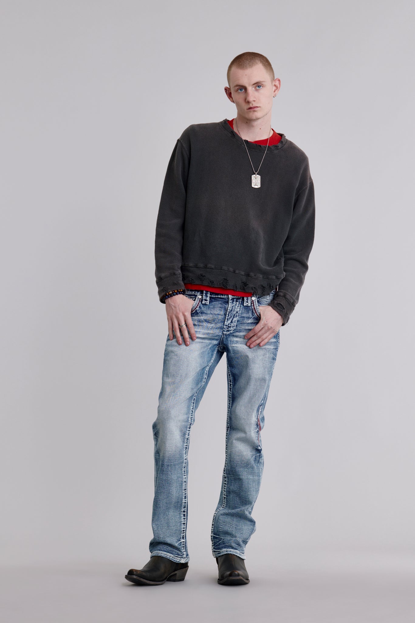 Skye Bootcut Jeans in Light Blue – Rock Revival®