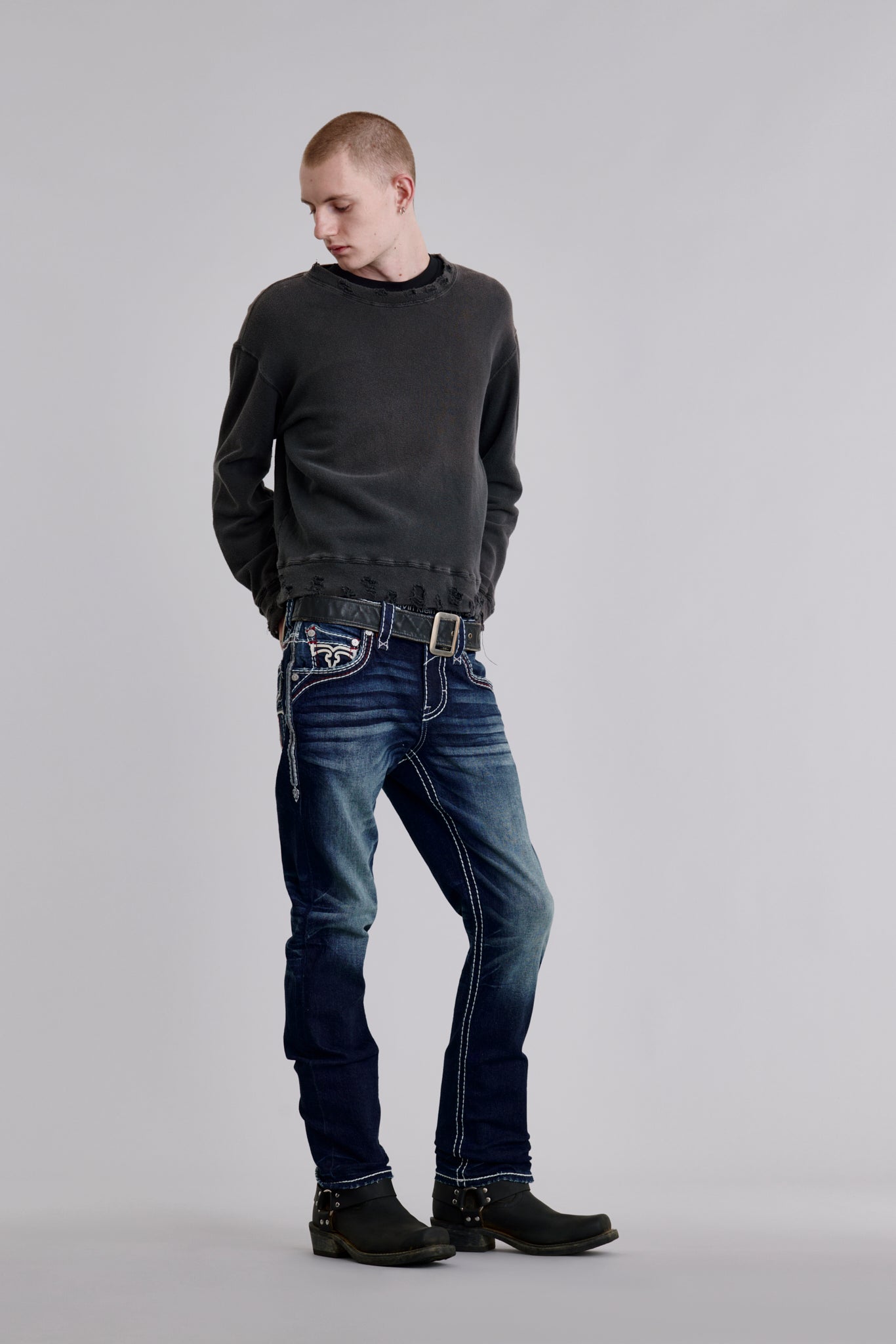 Zinfandel Straight Jeans in Dark Blue – Rock Revival®