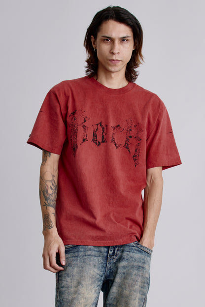 Rock Tee in Crimson